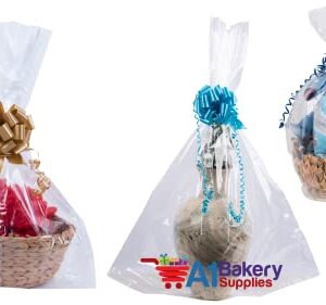 A1 Bakery Supplies 10 Pack BOPP Clear Cello Cellophane Bags Gift Basket Package Flat Gift Bags BOPP Bags (Flat, 9 x 20)