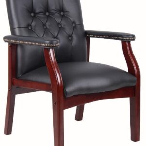 Boss Office Products Ivy League Executive Guest Chair, Vinyl, Black