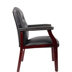 Boss Office Products Ivy League Executive Guest Chair, Vinyl, Black