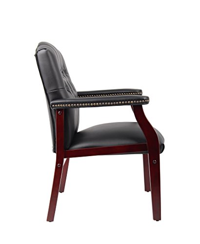 Boss Office Products Ivy League Executive Guest Chair, Vinyl, Black