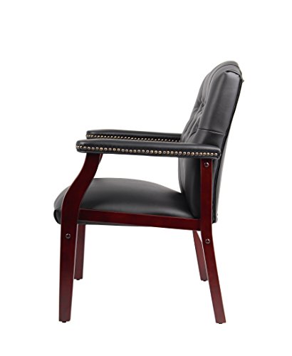 Boss Office Products Ivy League Executive Guest Chair, Vinyl, Black