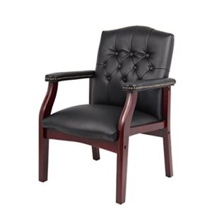 Boss Office Products Ivy League Executive Guest Chair, Vinyl, Black