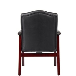 Boss Office Products Ivy League Executive Guest Chair, Vinyl, Black