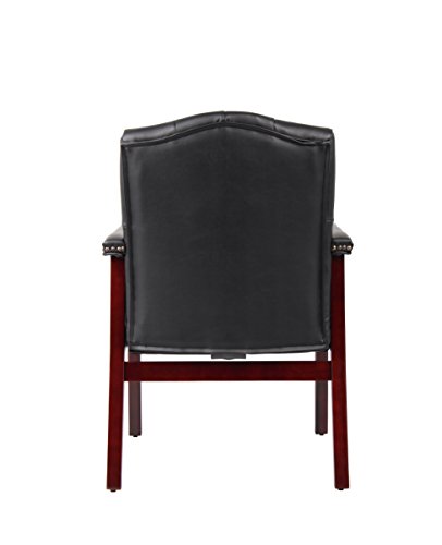 Boss Office Products Ivy League Executive Guest Chair, Vinyl, Black