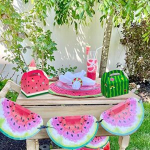 16 Pcs Cartoon Melon Party Candy Bags, Goodie Gift Boxes for Kids Boys Girls J Watermelon Birthday Party Supplies Decorations Favors