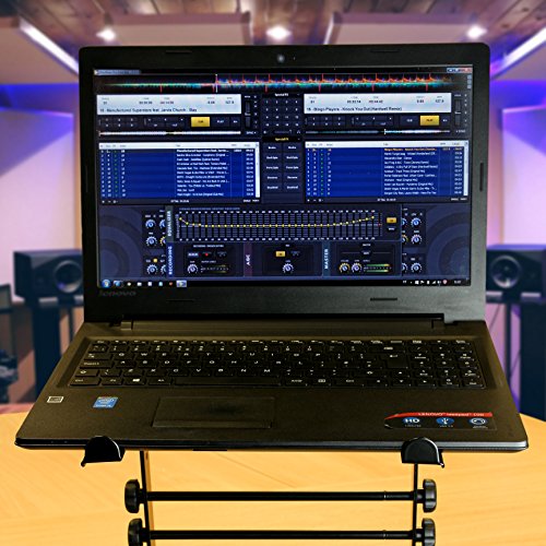 RockJam Portable DJ Laptop Stand With Adjustable Height, Anti-Slip Design, Works for Laptops, Controllers and CD players