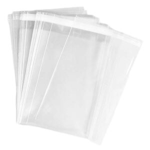 UNIQUEPACKING 100 Pcs 6x9 Clear Resealable Cello Cellophane 6" x 9" Bags Good for Bakery Candle Soap Cookie