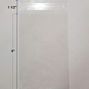 UNIQUEPACKING 100 Pcs 6x9 Clear Resealable Cello Cellophane 6" x 9" Bags Good for Bakery Candle Soap Cookie