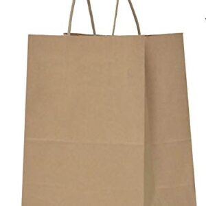 Qutuus Kraft Paper Bags with Handles Bulk 8x4.5x10 100 pcs Brown Paper Gift Bags Bulk Medium Size Kraft Bags, Brown Bags, Shopping Bags, Retail Bags, Craft Bags for Small Business