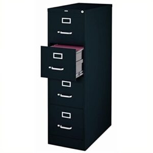 scranton & co 4 drawer 22″ deep letter file cabinet in black, fully assembled