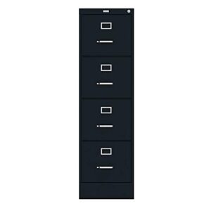 Scranton & Co 4 Drawer 22" Deep Letter File Cabinet in Black, Fully Assembled