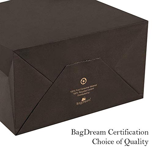 BagDream Gift Bags Kraft Paper Bags 100Pcs 5.25x3.75x8 Inches Small Shopping Bag Kraft Bags Party Bags Black Paper Bags with Handles Bulk