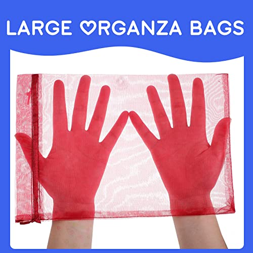 200 Pcs Large Multicolor Organza Bags Gift Net Bags for Gifts Party Favor Bags Mesh Bags Drawstring Gift Bags Jewelry Pouch Gift Wrap Bags for Valentine Wedding Birthday Baby Shower Goodie Packaging