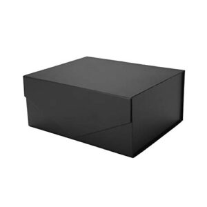 packhome gift box 9×6.5×3.8 inches, groomsman box, rectangle collapsible box with magnetic lid for gift packaging (matte black, grain texture)