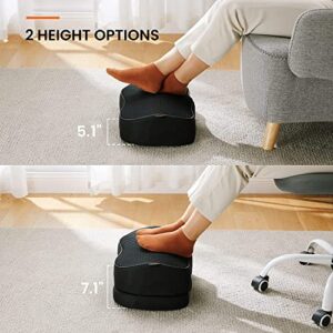 ErGear Foot Rest for Under Desk at Work - Adjustable Foot Rest with Breathable Washable Cover, Ergonomic Memory Foam Foot Rest for Home, Office (Black)