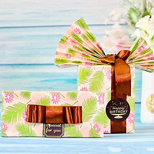 Konsait Flamingo Wrapping Paper, Monstera Palm Leaves Hawaii Safari Jungle Tropical Themed Wrap Paper Sheet for Gift Wrapping, Birthday, Baby Shower, Flowers Party Decoration Craft Supplies 29" x 20"