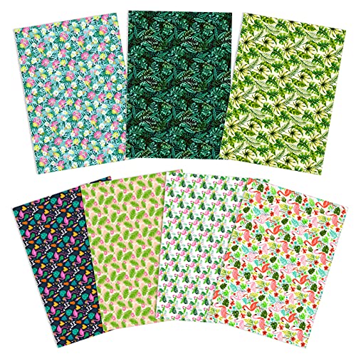 Konsait Flamingo Wrapping Paper, Monstera Palm Leaves Hawaii Safari Jungle Tropical Themed Wrap Paper Sheet for Gift Wrapping, Birthday, Baby Shower, Flowers Party Decoration Craft Supplies 29" x 20"