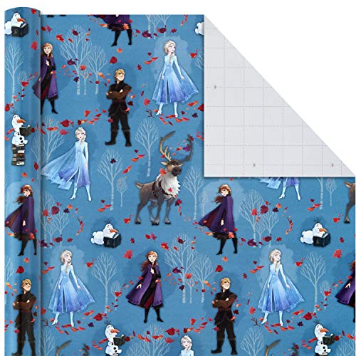 Hallmark Disney's Frozen 2 Wrapping Paper with Cut Lines (Pack of 3, 105 sq. ft. ttl.) for Birthdays, Christmas, Kids Parties or Any Occasion