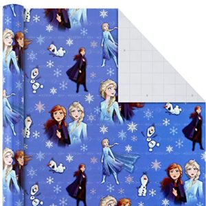 Hallmark Disney's Frozen 2 Wrapping Paper with Cut Lines (Pack of 3, 105 sq. ft. ttl.) for Birthdays, Christmas, Kids Parties or Any Occasion