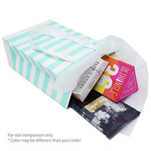 Paper Favor Gift Bags for All Events & Parties w/Satin Ribbon Handles + Decorative Tissue Paper, 12 Count (Pink, Gold Mylar)