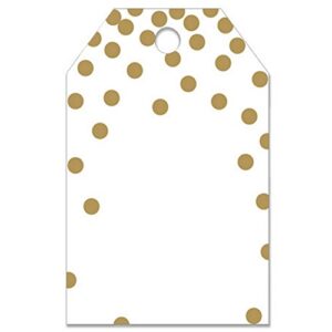 metallic gold dots printed gift tags – 2 1/4 x 3 1/2 (50)