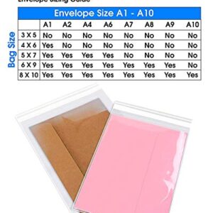 200ct Adhesive Treat Bags 4x6 Clear - 1.4 mils Thick Self Sealing OPP Plastic Bags for Bakery Cookies Christmas Party Decorative Gift Bags (4" x 6" - 200ct)