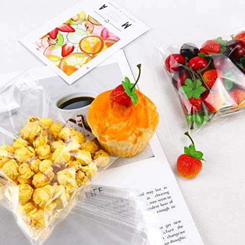 NEOACT 300 PCS 5"x7" Clear Resealable Cellophane Bags Good for Bakery, Candle, Soap, Cookie Poly Bags.