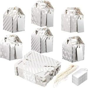 best paper greetings silver favor boxes with gift tags and string (2 in, 36 pack)