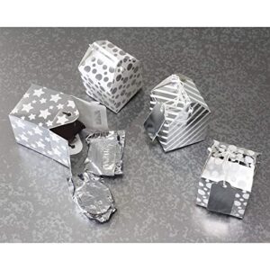 Best Paper Greetings Silver Favor Boxes with Gift Tags and String (2 In, 36 Pack)