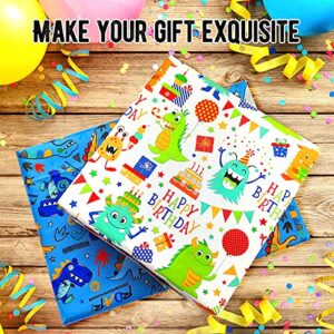 Kids Birthday Wrapping Paper for Boys Wrapping Paper Birthday Sheets-10 Pack Cute Animal Dinosaur Wrapping Paper for Boys,Toddlers,Girls,Children,Kids,Birthday,Baby Shower,Party,Dino Gift Wrapping Paper Kids for Present Wrapping Paper Birthday Boy-5 Style