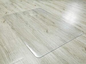 homek crystal clear chair mat for hardwood floor, 48”x 36” office chair mat for hard floor, 1/8” thick floor protector mat