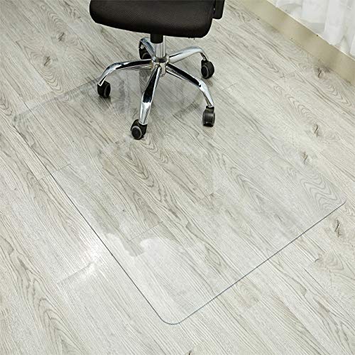 HOMEK Crystal Clear Chair Mat for Hardwood Floor, 48”x 36” Office Chair Mat for Hard Floor, 1/8” Thick Floor Protector Mat