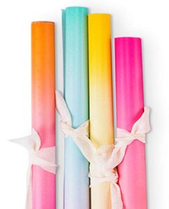 wrapaholic wrapping paper roll – gradient color for birthday, wedding, holiday baby shower – 4 rolls – 30 inch x 120 inch per roll