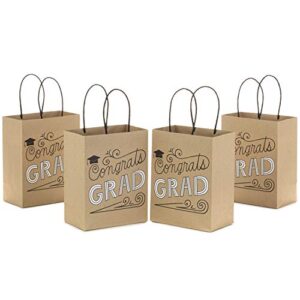 hallmark 7″ small graduation gift bags (pack of 4: congrats grad) for high school, college, 8th grade, kindergarten, nursing school graduates