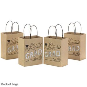 Hallmark 7" Small Graduation Gift Bags (Pack of 4: Congrats Grad) for High School, College, 8th Grade, Kindergarten, Nursing School Graduates