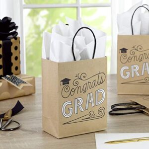 Hallmark 7" Small Graduation Gift Bags (Pack of 4: Congrats Grad) for High School, College, 8th Grade, Kindergarten, Nursing School Graduates