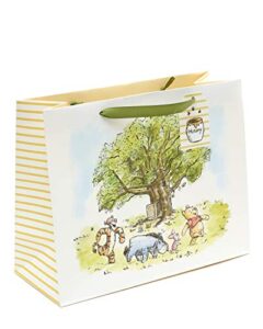 disney winne the pooh large gift bag for him/her/kids with envelope – cute vintage artwork design with winnie, tigger, eyeore and piglet – by uk greetings