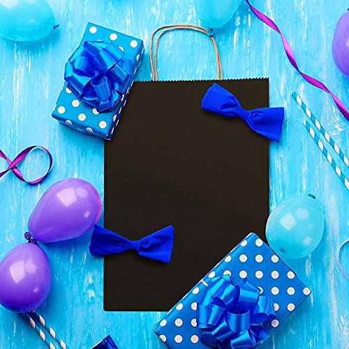 BagDream 50Pcs Gift Bags 8x4.25x10.5 Inches Paper Bags Shopping Bags Kraft Bags Wedding Party Favor Bags Merchandise Retail Bags Sacks Black Paper Gift Bags with Handles Bulk