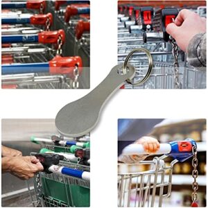 Fusiontec Mini Aluminum Alloy Key Ring Shopping Trolley Tokens - Small Aldi Quarter Holder Keychain for Grocery Shopping Cart, 2 Pcs Silvery