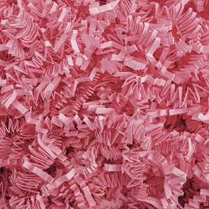 magicwater supply crinkle cut paper shred filler (1 lb) for gift wrapping & basket filling – light pink
