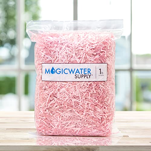 MagicWater Supply Crinkle Cut Paper Shred Filler (1 LB) for Gift Wrapping & Basket Filling - Light Pink
