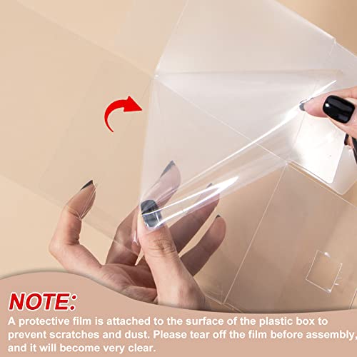 Sdootjewelry 4''×4''×4'' Clear Favor Boxes, 25 Packs Clear Gift Boxes with Ribbon, Clear Boxes for Favors, Transparent Plastic Gift Boxes for Wedding Party Baby Shower