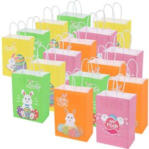 gonlei 16piece easter gift bag,bulk easter gift bags small size, easter paper bag for kids egg hunting game party gift wrapping,easter basket 4 styles,easter party supplies