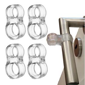 clear door stopper wall protector (4 pcs), silicone door handle stoppers, noise canceling from door knobs, silicone clear door bumper, door knob wall shield, shock absorbent wall protector