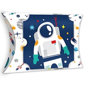 big dot of happiness blast off to outer space – favor gift boxes – rocket ship baby shower or birthday party large pillow boxes – set of 12