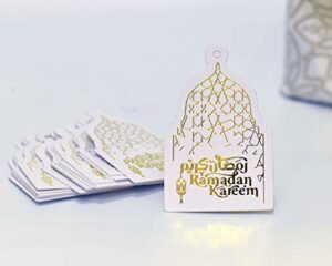 confetti gold foil ramadan kareem set of 25 gift tags, ramadan decoration, islamic stationary, islamic bookmarks, favor gift tags