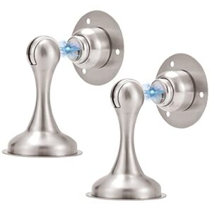 magnetic door stopper brushed nickel no drill 3m double-sided adhesive tape magnet door stop magnet door stopper hold door open magnetic door holder door stopper magnetic door stop 2 pack