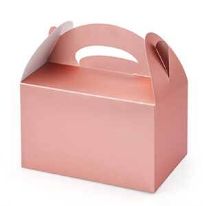 eupako 36 pack rose gold treat boxes goodies favor boxes small gable gift boxes for wedding, birthday party 6.2 x 3.5 x 3.5 inches