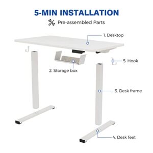 FLEXISPOT Standing Desk Electric Stand Up Desk with 55 x 24 Splice Desktop Ergonomic Memory Controller Height Adjustable Desk E150 (White Frame + 55" White Desktop)