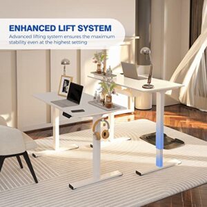 FLEXISPOT Standing Desk Electric Stand Up Desk with 55 x 24 Splice Desktop Ergonomic Memory Controller Height Adjustable Desk E150 (White Frame + 55" White Desktop)